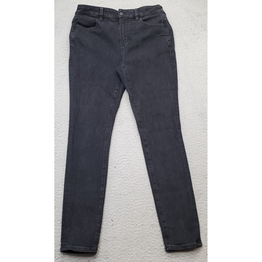 American Eagle Jeans Womens 10 Black Denim Dream Stretch Dark Wash Skinny Leg‎